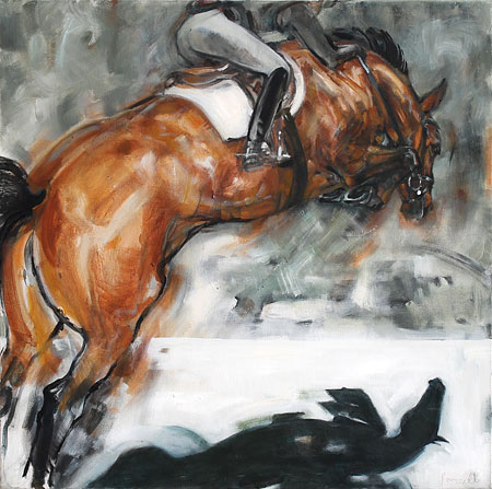 Rosemary Parcell nz horse artist, oil on canvas